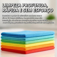 Kit 10 Panos de Microfibra Multiuso - Alta Absorção, Sem Fiapos, Anti-Risco, Lavável e Reutilizável - imagem 3
