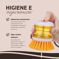 Escova de Limpeza com Dispenser de Detergente - Multiuso para Lava-Louças (Laranja) - imagem 4