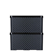 Caixas Organizadoras 16L: Kit 3 Preto Multiuso - imagem 2