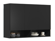 Armário Multiuso Aéreo Milão 3 Portas - Design Moderno para Cozinha e Quarto (Preto) - imagem 1