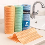 Kit 3 Rolos Pano Multiuso Descartável - 23 Unidades por Rolo | Alta Absorção e Limpeza Sem Resíduos - imagem 3