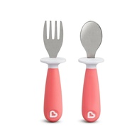 Conjunto de Colher e Garfo Rosa para Bebês - Munchkin Seguro e Sem BPA - imagem 1
