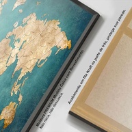 Quadro Mapa Mundi Verde com Moldura - Decoração Moderna para Sala e Quarto - imagem 3