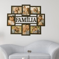 Mural de Fotos Família em MDF Preto com 8 Espaços 10x15cm - Painel Decorativo Moderno com Fita Dupla Face - imagem 3