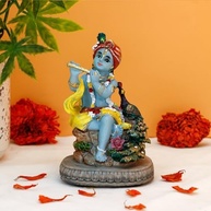 Estátua de Krishna 11 cm - Murti Hindu para Decoração e Devoção - imagem 2