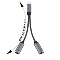 Divisor USB-C 2 em 1 BENACES: Carregue e Ouça Música Simultaneamente com PD 100W - imagem 3