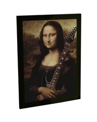 Quadro Decorativo A3 Monalisa Guitarra Rock Heavy Metal - Arte Premium para Ambientes Musicais - imagem 2