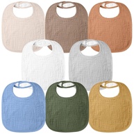 Bearmoss Babadores de musselina para bebês, pacote com 8, 100% algodão, bandana, quadrado, ajustável, presente para bebês meninas, meninos, baba de dentição - imagem 1
