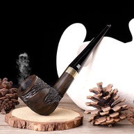 MUXIANG Cachimbo de Madeira Ébano com Filtro 9mm + 10 Ferramentas - Kit Completo para Iniciantes e Coleções - imagem 4