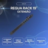 Extensão Régua Rack 19" MVolts: 12 Tomadas, 1m, Filtro de Linha e Proteção para TI - imagem 3