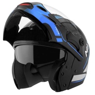 Capacete Mixs MX Captiva Robocop Escamoteável com Viseira Solar Interna - Cinza/Azul - imagem 4