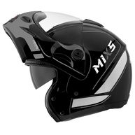 Capacete Moto Mixs MX Captiva Escamoteável Robocop Cinza - Viseira Solar Interna - imagem 1