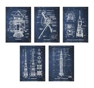 Quadros Decorativos Naves Espaciais Voyager, Apollo, Cassini e N1 - Astronomia para Decoração de Quarto e Sala - imagem 4