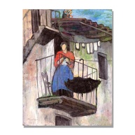 Pôster de Arte em Tela - Gabriele Münter 'Na Varanda' - 80x105cm - Decoração Moderna para Casa - imagem 1