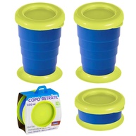 Kit 2 Copos Retráteis 330ml Azul - Portáteis e Compactos para Levar na Bolsa - imagem 1
