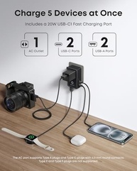 Adaptador de Viagem Anker Nano 5 em 1: Carregue 5 Dispositivos em Mais de 200 Países! - imagem 4