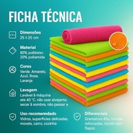 Kit 10 Panos de Microfibra Multiuso - Alta Absorção, Não Risca, Lavável - Ideal para Casa e Carro - imagem 5