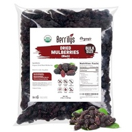 Berrilys Amoras Secas, Pretas, Orgânicas, 3 Lb, Amoras Secas, Não Transgênicas, Sem Enxofre, Cruas, Lanches Saudáveis, Ótimo Ingrediente para Fins de Panificação, Vegano, Natural - imagem 2