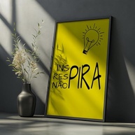 Quadro Decorativo Inspira Não Pira com Moldura Luminosa - Frase Motivacional e Humorística para Sala, Quarto e Escritório - imagem 2