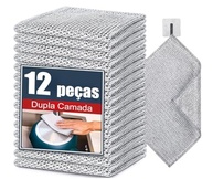 Kit 12 Panos de Limpeza em Malha de Aço - Reutilizáveis, Não Risca, Sem Odor, Multiuso 20x20cm - imagem 2