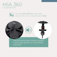 Cadeirinha Infantil Mia Giro 360° Preto: Segurança e Conforto do Nascimento aos 12 Anos - imagem 4