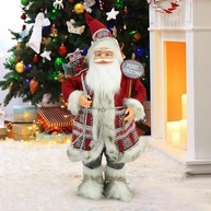 Papai Noel Decoração Natal - Boneco Noel 60cm com Placa Merry Christmas - Enfeite Luxuoso para Ambientes - imagem 2