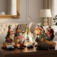 Presépio de Natal Completo 16 Peças em Resina - Decoração Encantadora para o Natal - imagem 4