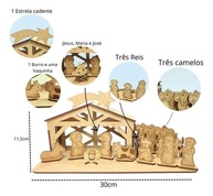 Presépio de Natal em MDF Infantil com Manjedoura - Decoração Educativa e Divertida - imagem 2