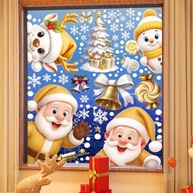 Adesivos de Parede Estáticos de Natal - Papai Noel, Boneco de Neve e Alce | Decoração de Janela Fácil e Reutilizável - imagem 3