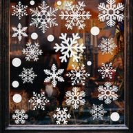 Adesivos de Janela de Natal - 137 Peças com Flocos de Neve Estáticos para Decoração Festiva - imagem 1