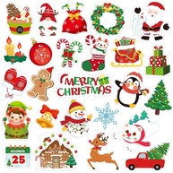 Adesivos de Gel para Janela de Natal - 50 Peças Reutilizáveis com 25 Designs Diferentes - Decoração Festiva para Casa, Sala de Aula e Festas - imagem 1