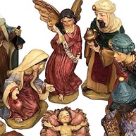 Presépio de Natal Completo com 11 Peças em Resina – Decoração Encantadora para Fim de Ano - imagem 3