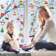 Adesivos de Gel para Janela de Natal - 50 Peças Reutilizáveis com 25 Designs Diferentes - Decoração Festiva para Casa, Sala de Aula e Festas - imagem 3
