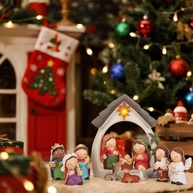 Conjunto de Presépio Infantil 12 Peças com LED - Decoração Natalina para Crianças - imagem 5