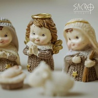 Presépio Natalino Infantil Completo 10 Peças em Resina Bege - Decoração Tradicional e Segura - imagem 3