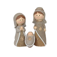 Sagrada Família Presépio Natalino em Poliresina 14cm - Decoração Religiosa Premium - imagem 1