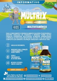 MULTRIX (Xarope Infantil com Vitaminas de A a Z) 120ml - Flora Nativa Sabor:Laranja - imagem 3