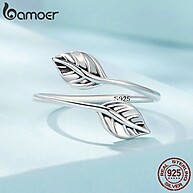 Anel de Prata Folha Bamoer 925: Elegância Natural - imagem 2