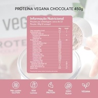 Hart's Natural Proteína Vegana Chocolate 450g, 25g de Proteína Plant-Based por Porção, Zero Açúcar, Sem Glúten, Sem Lactose, 100% Natural e Vegano - imagem 1
