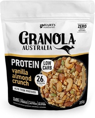 Hart's Natural Granola Australia Low Carb Keto Protein Vanilla Almond Crunch, 26g de Proteína, Granola Sem Açucar, Sem Lactose, Sem Glúten, Vegano, 200g - imagem 1