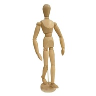 Manequim Articulado de Madeira 22 cm - Modelo Artístico Natural para Estudos e Decoração - imagem 3