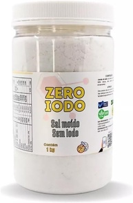 Sal Marinho Integral Moído Sem Iodo 1Kg 100% Natural Cloreto de Sódio, Pote Sal Culinário - imagem 1