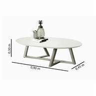 Mesa de Centro Classic Oval Tebarrot Nature - Design Elegante com Pés de Madeira Maciça - imagem 2