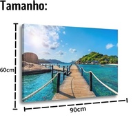 Quadro Decorativo Beleza da Praia 90x60cm | Tela Canvas com Estampa de Natureza, Sol e Mar - imagem 2