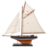 Modelo de Barco à Vela Columbia 1901 - Réplica Náutica em Madeira 38 cm | Decoração Vintage para Casa e Presente Elegante - imagem 1