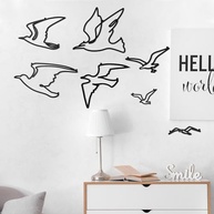 7 Peças de Decoração de Parede Gaivota Náutica em Metal - Arte Costeira Minimalista para Casa e Escritório - imagem 3