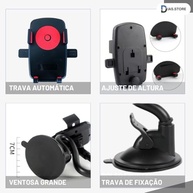 Suporte Veicular Universal com Ventosa e Trava Automática: Navegação Segura e Confortável - imagem 4