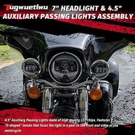 Kit Faróis de Neblina LED 18cm Auxiliares para Harley Davidson Road King, Electra Glide e Softail - imagem 5