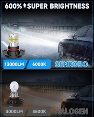 Luz de Neblina LED 13000LM para Jeep Wrangler 2010-2023: Super Brilhante 6000K Branco Frio, 360° Iluminação, Plug and Play - imagem 4