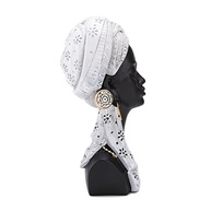 Estátua de Mulher Negra com Turbante Branco - 29cm - Arte Moderna em Resina para Decoração de Ambientes - imagem 5